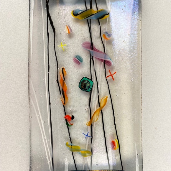 Art Abstract Glass Tray Handmade - Picture 2 of 3